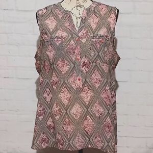 Covington Sleeveless Geometric Pattern Top, XL